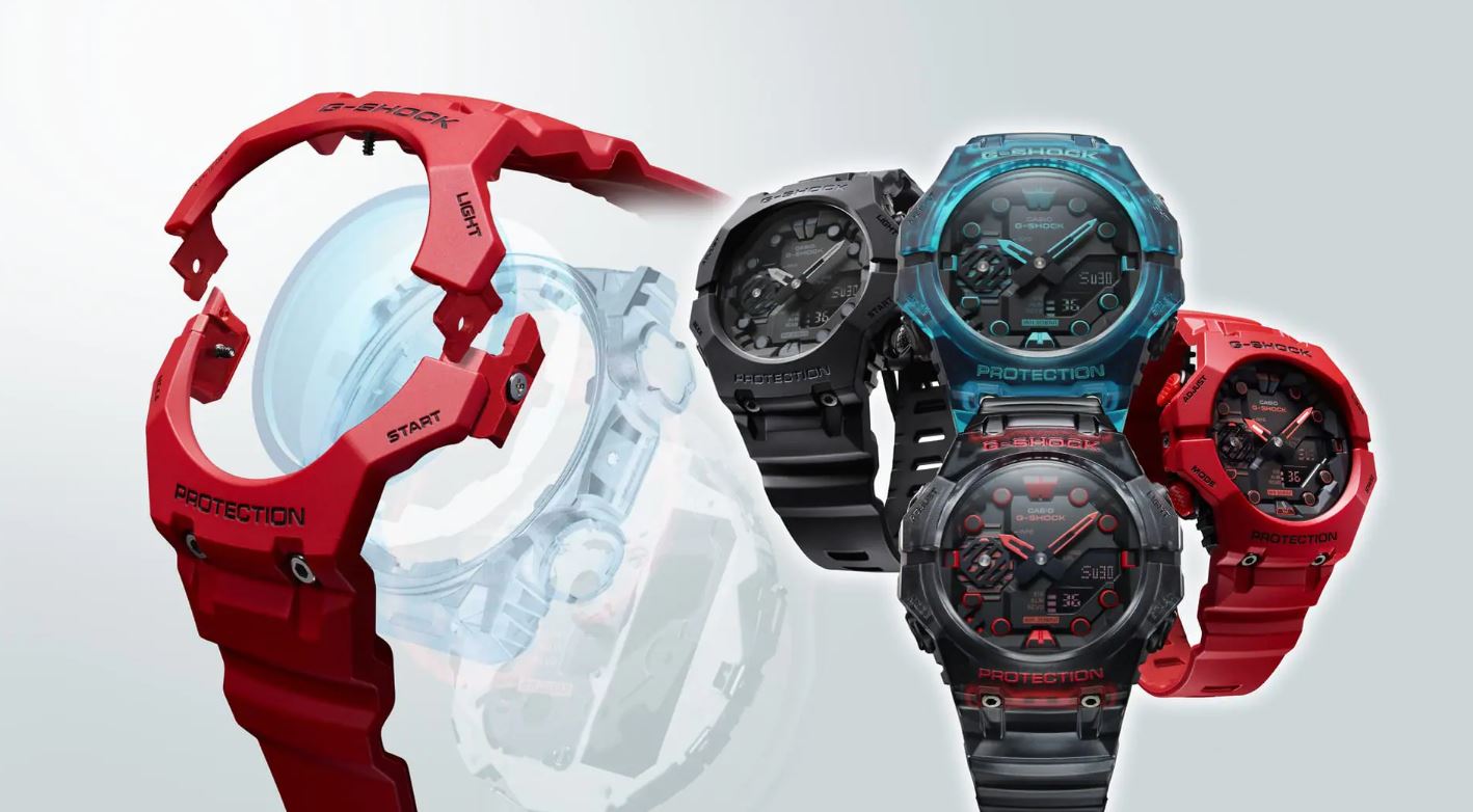 CASIO G SHOCK GA B001G 2ADR ANALOG DIGITAL BLUE WATCH CITY CHAIN