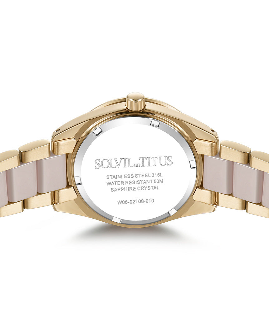 SOLVIL ET TITUS PERSE W06-02108-010 MULTI-FUNCTION QUARTZ WOMEN WATCH