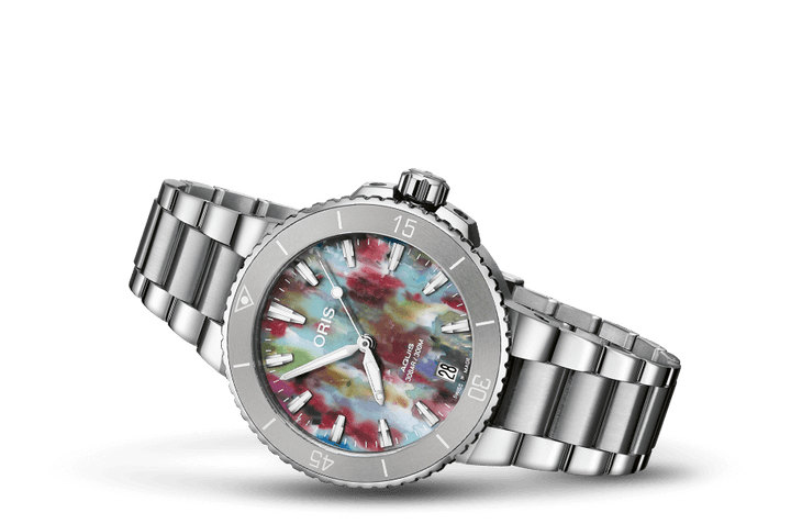 ORIS AQUIS DATE 733 7770 4150-SET UPCYCLE MECHANICAL WOMEN WATCH