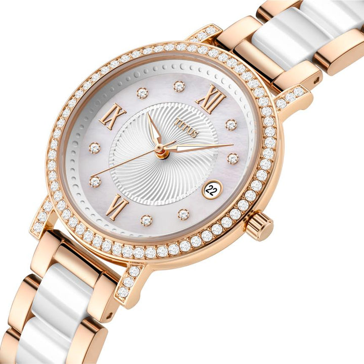 SOLVIL ET TITUS CHANDELIER W06-03191-002 3 HANDS DATE QUARTZ WOMEN WATCH