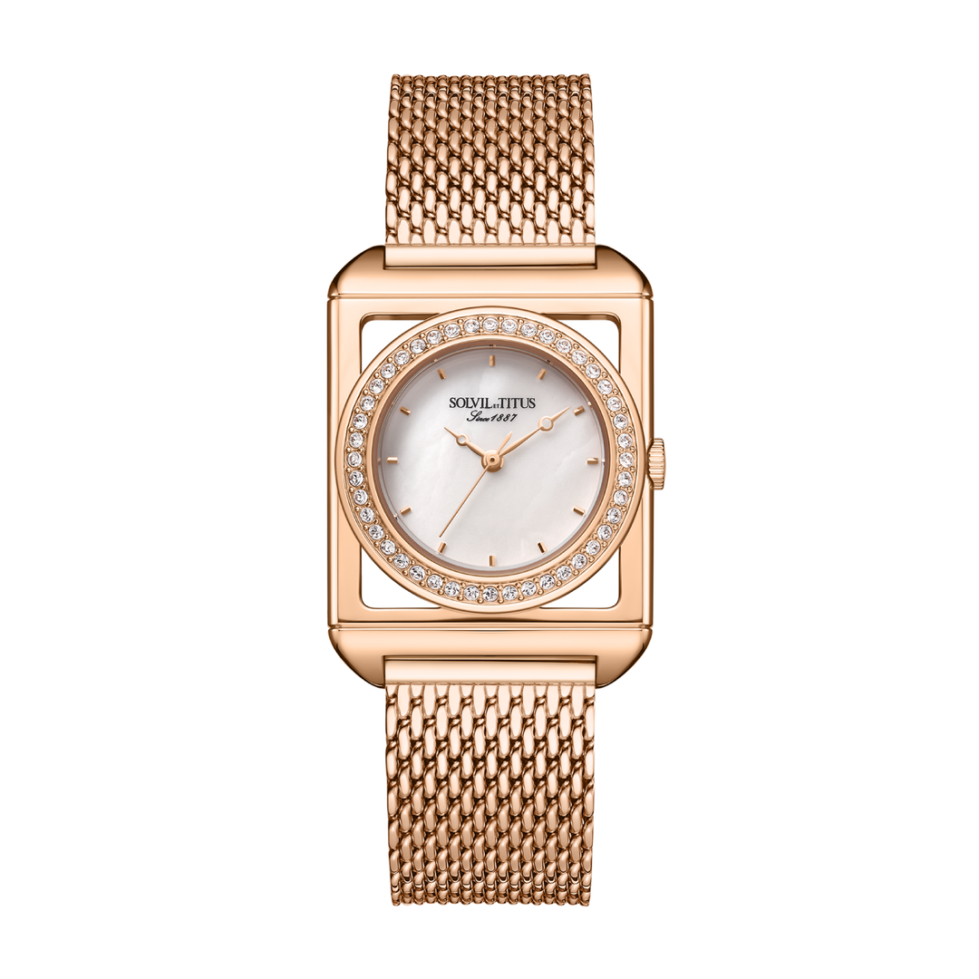Gold square sales womens watch