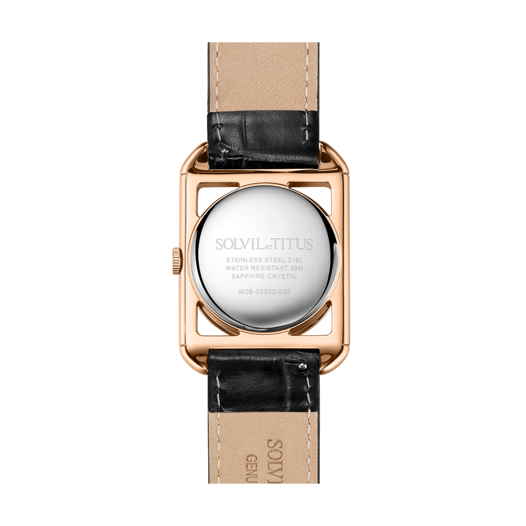 SOLVIL ET TITUS THE LETTER W06-03302-003 3 HANDS QUARTZ LEATHER WOMEN WATCH