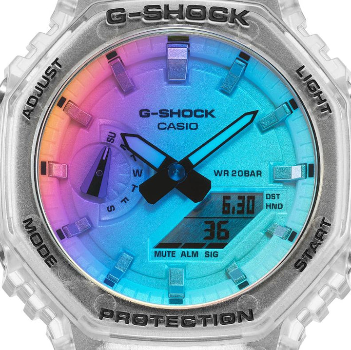 CASIO G-SHOCK GA-2100SRS-7ADR SPECIAL COLOUR MODELS TRANSPARENT WATCH
