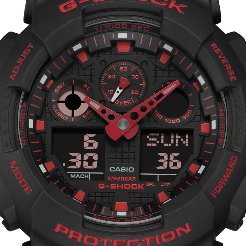 CASIO G-SHOCK GA-100BNR-1ADR SPECIAL COLOUR MODELS BLACK WATCH