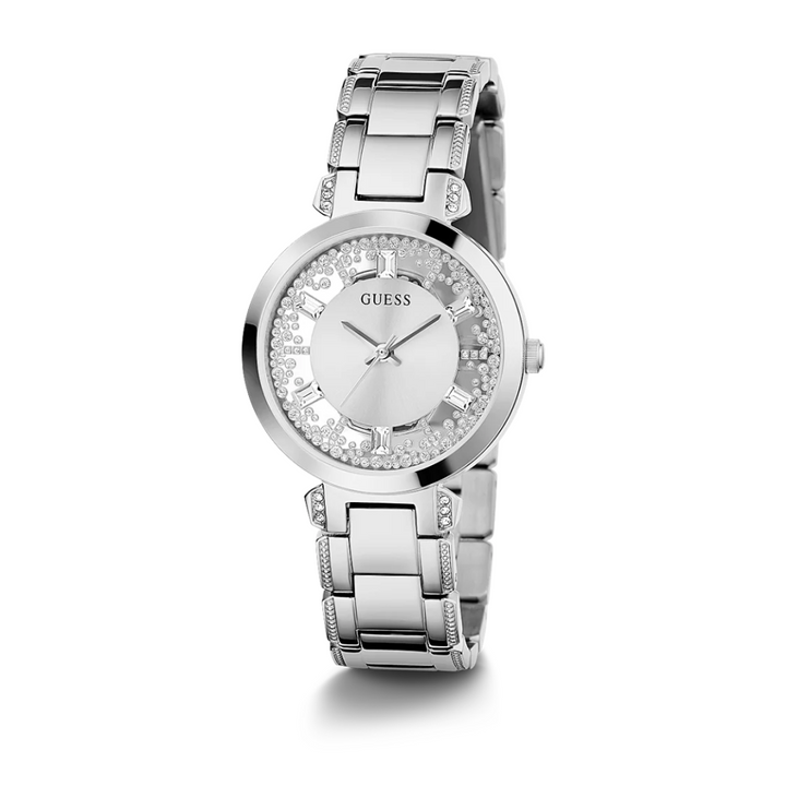 GUESS GW0470L1 CRYSTAL CLEAR QUARTZ ANALOG 3 HANDS WOMEN WATCH