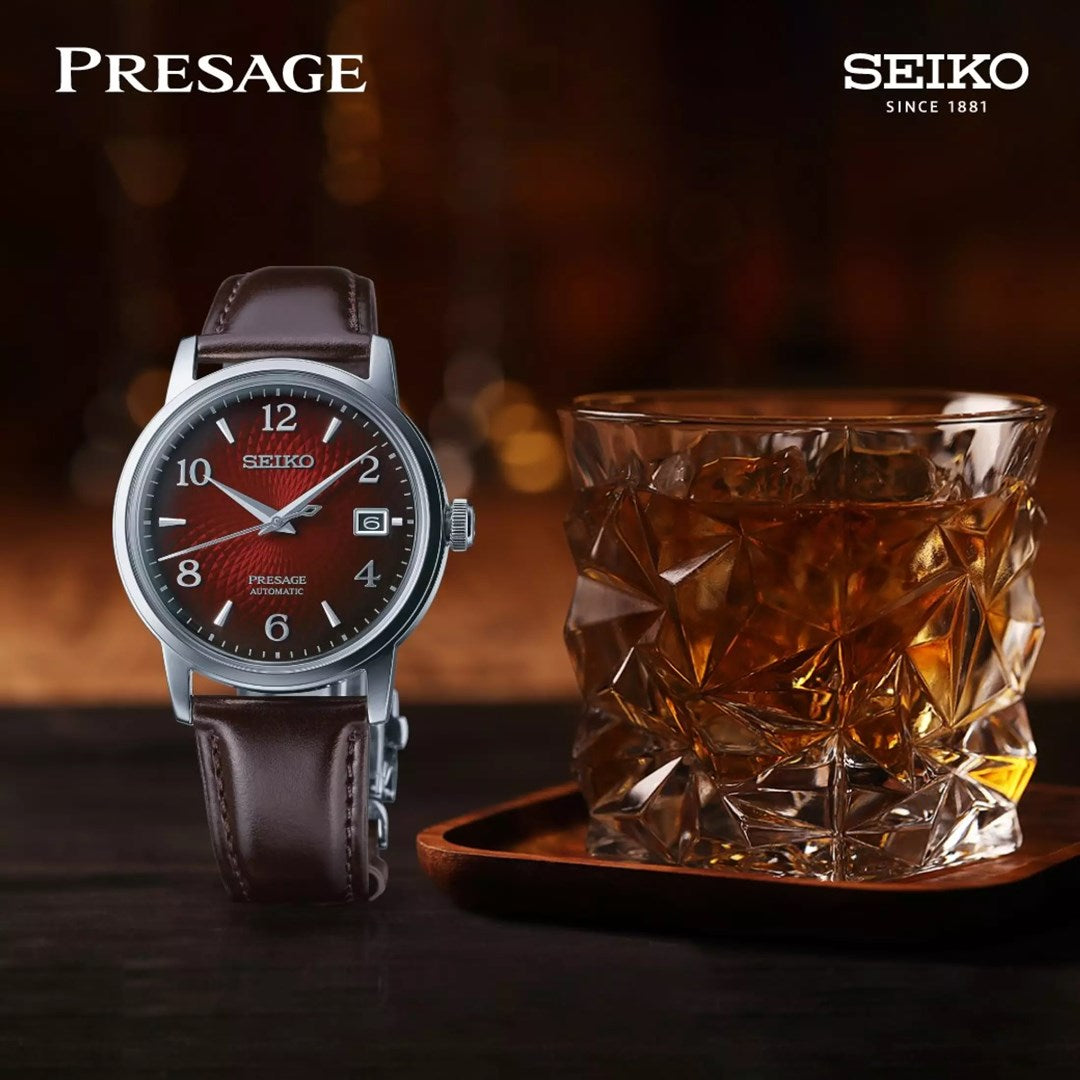 SEIKO PRESAGE SRPE41J1 COCKTAIL TIME "NEGRONI" AUTOMATIC MEN WATCH