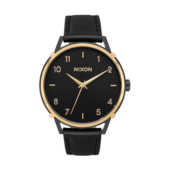 NIXON ARROW LEATHER STRAP BLACK WOMEN WATCH