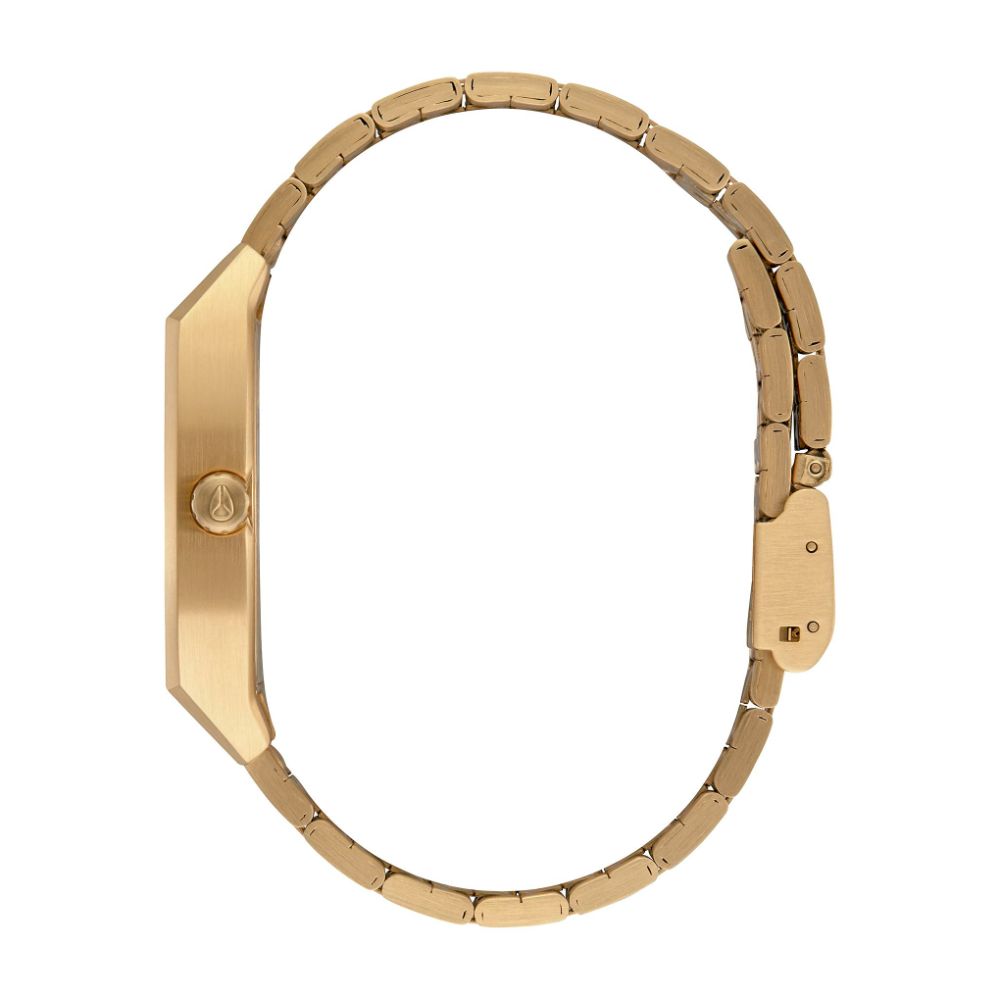 NIXON TIME TRACKER QUARTZ ANALOG GOLD WOMEN WATCH
