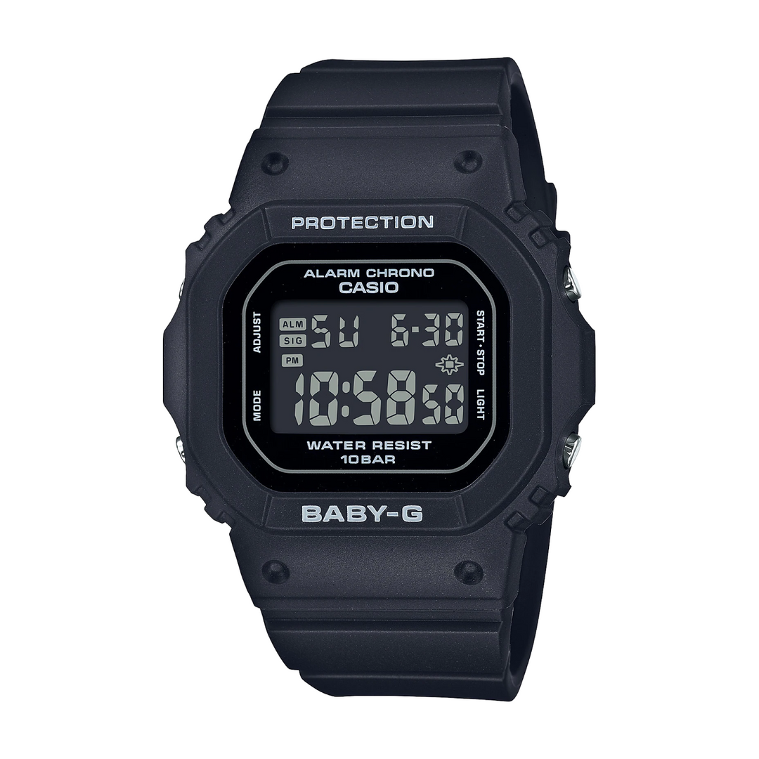 CASIO BABY G BGD 565 1DR STANDARD DIGITAL BLACK WATCH CITY CHAIN