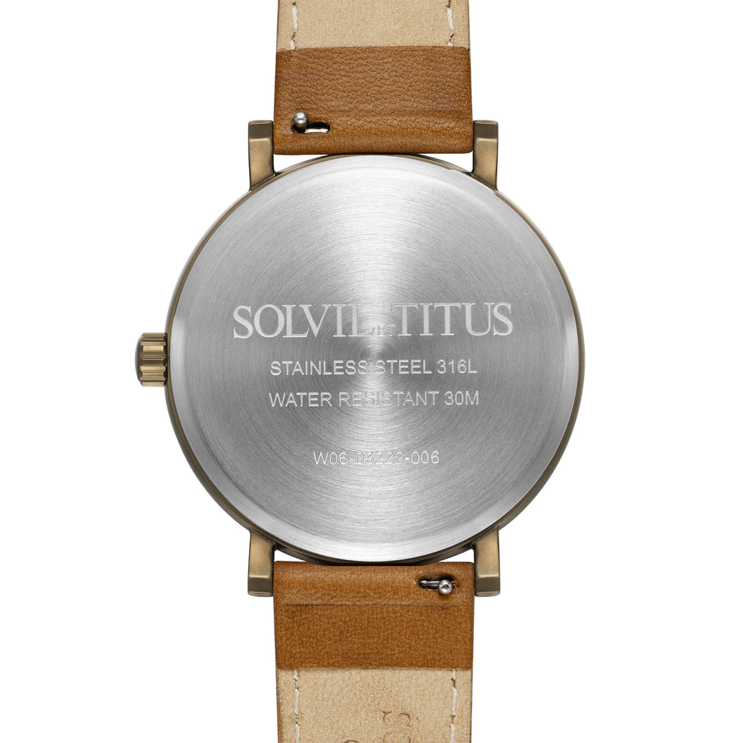 SOLVIL ET TITUS CLASSICIST W06-03222-006 MULTI-FUNCTION QUARTZ LEATHER MEN WATCH