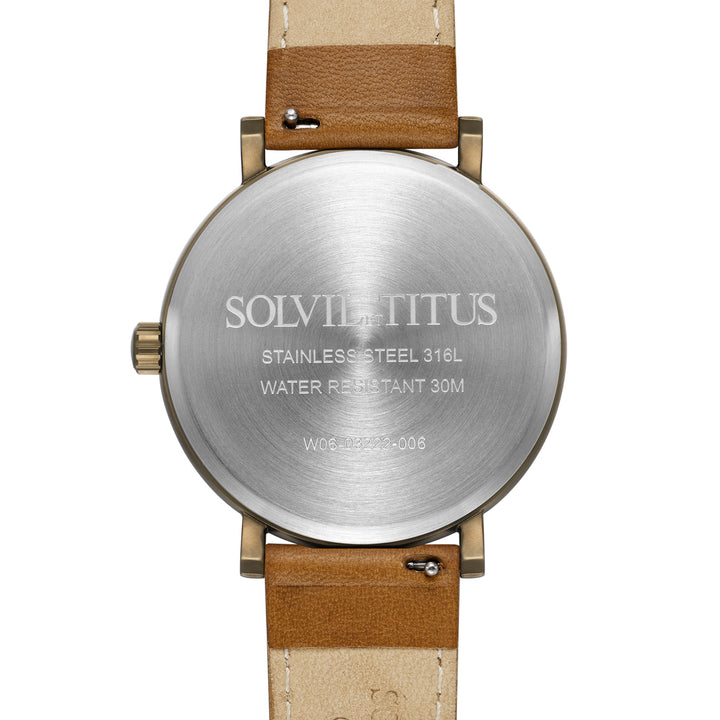 SOLVIL ET TITUS CLASSICIST W06-03222-006 MULTI-FUNCTION QUARTZ LEATHER MEN WATCH