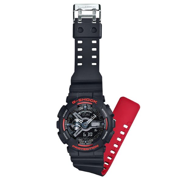 CASIO G-SHOCK GA-110HR-1ADR SPECIAL COLOUR MODELS BLACK WATCH