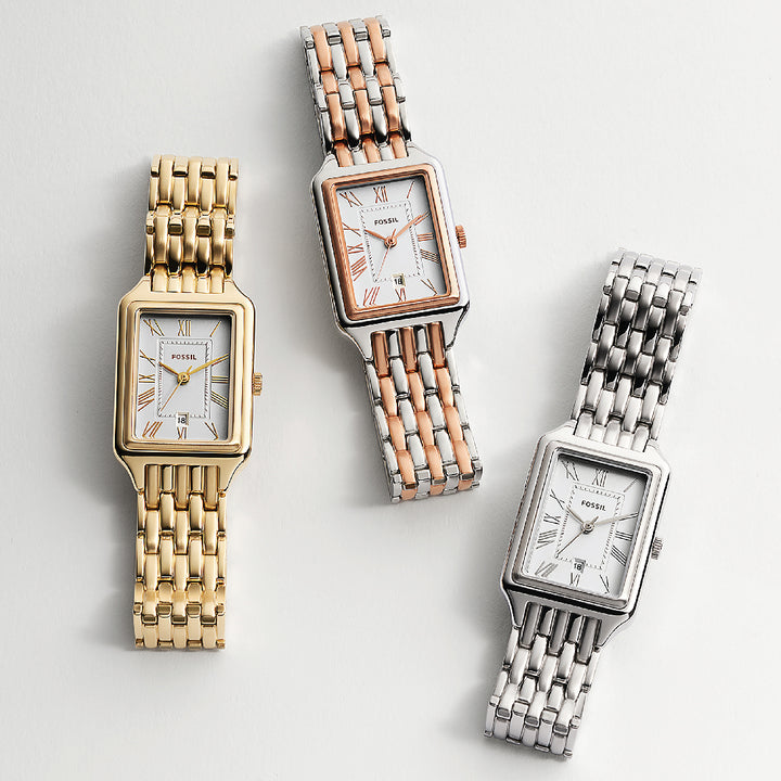 FOSSIL ES5222 RAQUEL 3 HANDS DATE QUARTZ ANALOG WOMEN WATCH