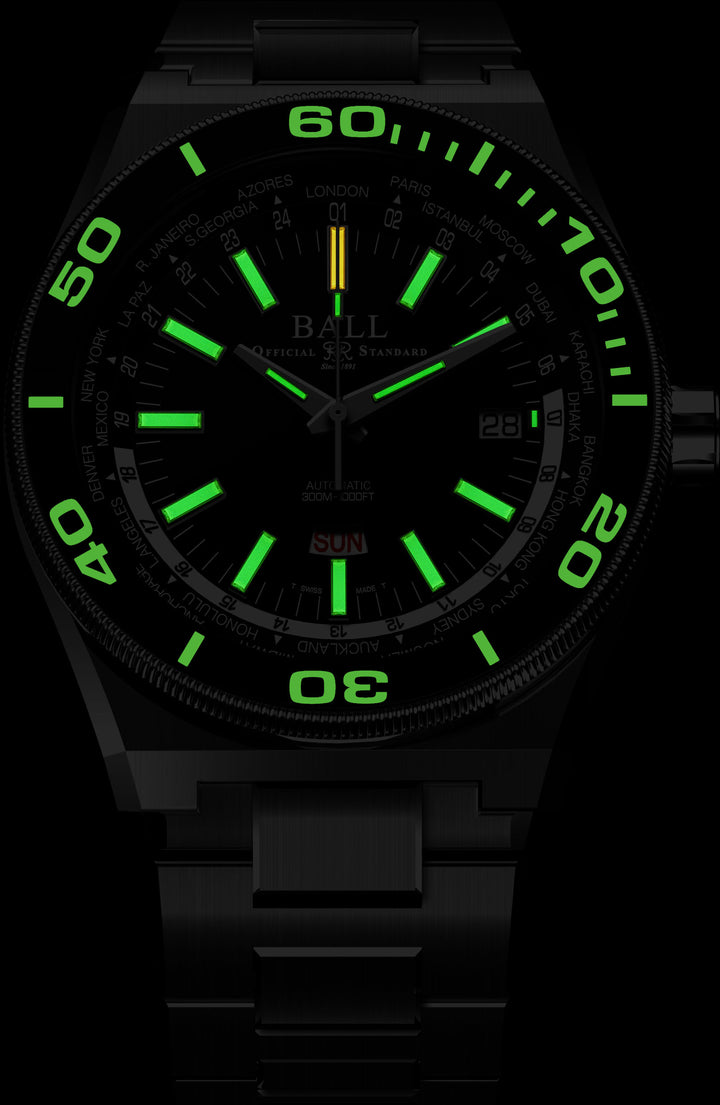 BALL ROADMASTER DG3032A-S-BKBK LIMITED EDITION WORLDTIME MEN WATCH