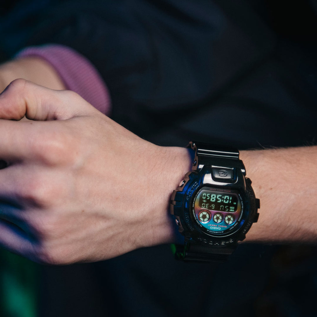 CASIO G-SHOCK DW-6900RGB-1DR VIRTUAL RAINBOW DIGITAL BLACK WATCH