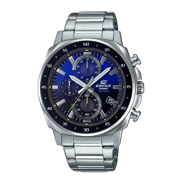 Casio Edifice EFV-600D-2AVUDF blue gradient dial green hands 43.8mm chronograph