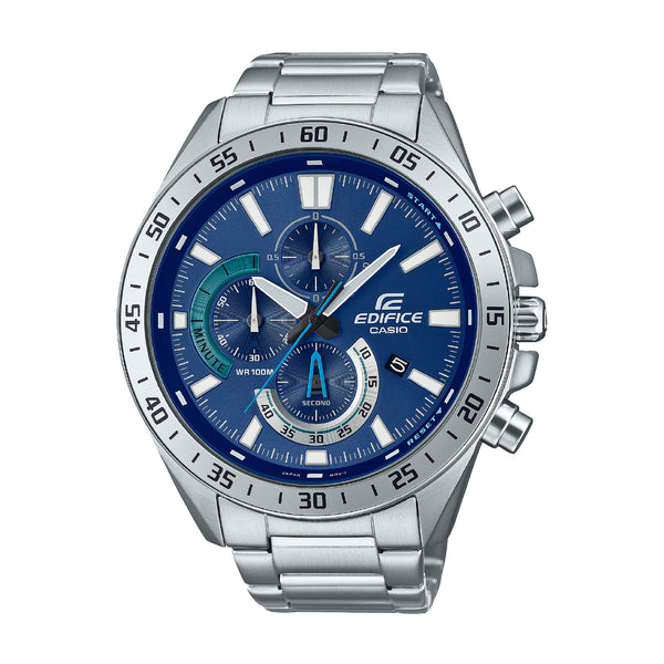 Casio Edifice EFV-620D-2AVUDF blue sunray dial 55mm chronograph stainless steel 100m
