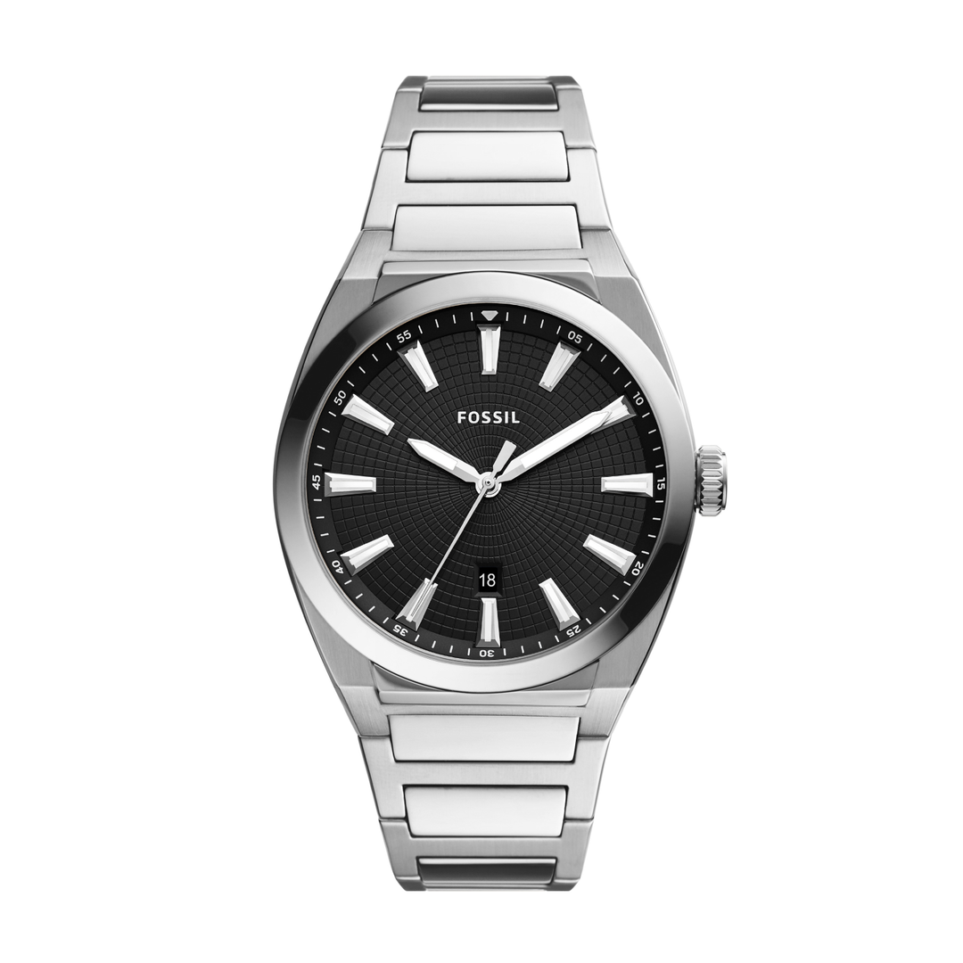 FOSSIL FS5821 EVERETT 3 HANDS DATE QUARTZ MEN WATCH CITY CHAIN