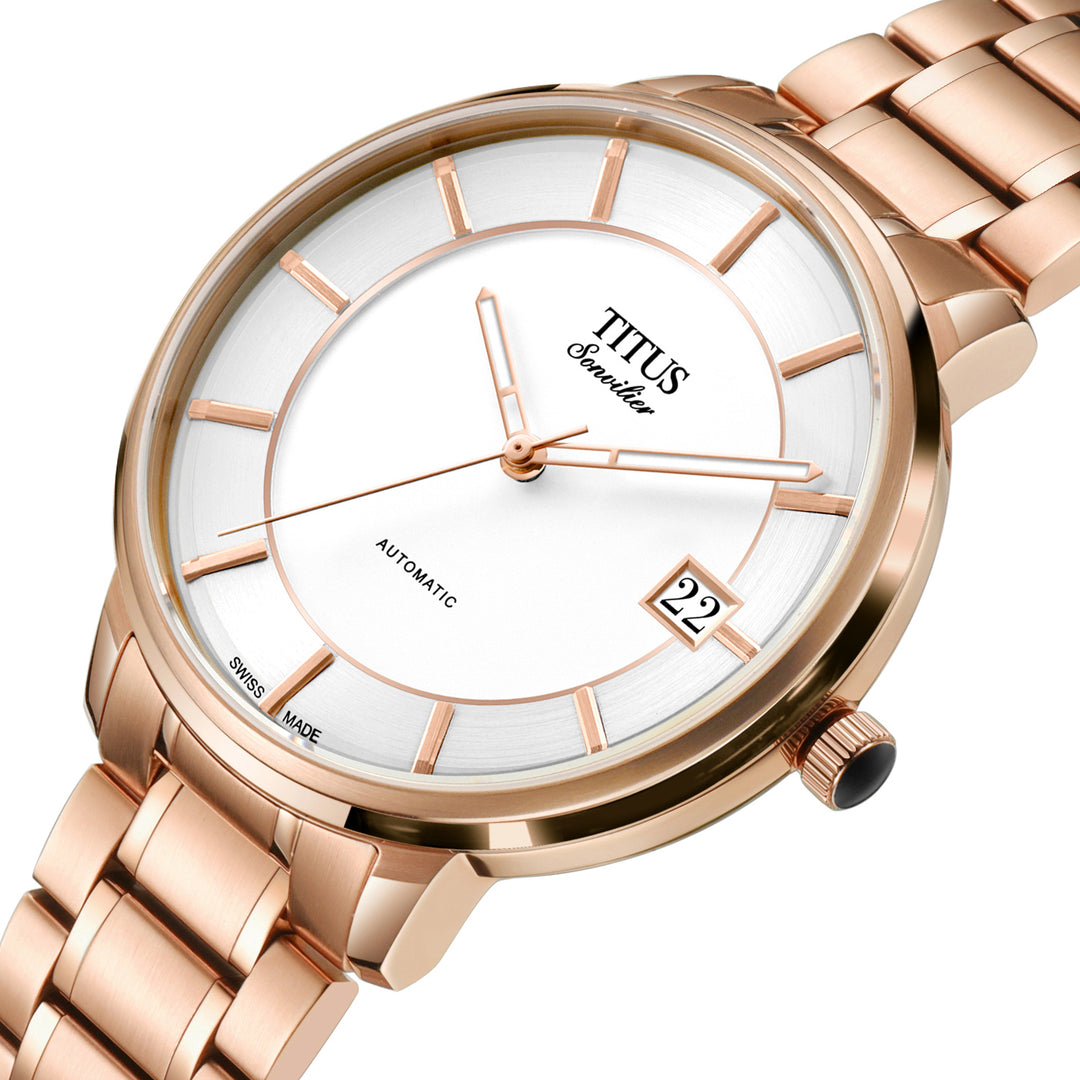 SOLVIL ET TITUS SONVILIER W06-03181-002 3 HANDS DATE AUTOMATIC WOMEN WATCH