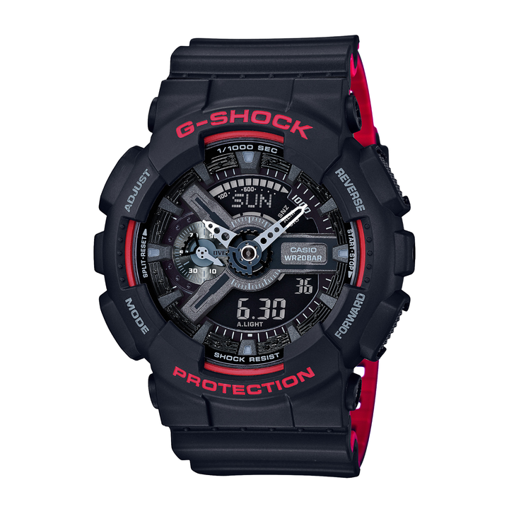 CASIO G-SHOCK GA-110HR-1ADR SPECIAL COLOUR MODELS BLACK WATCH