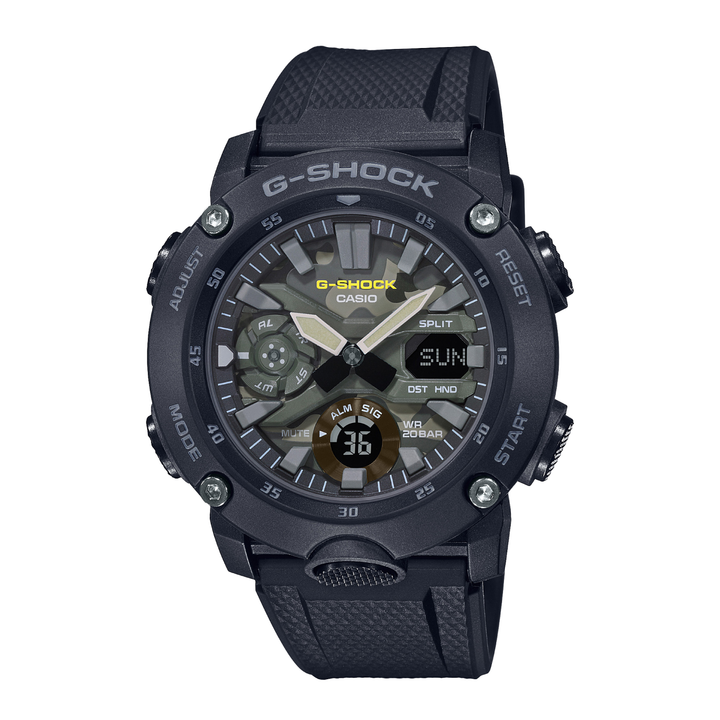 CASIO G-SHOCK GA-2000SU-1ADR SPECIAL COLOUR MODELS BLACK WATCH