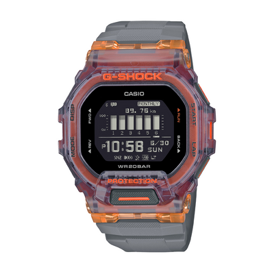 Casio G-Shock GBD-200SM-1A5DR G-Squad translucent orange Bluetooth fitness 58g lightweight 200m