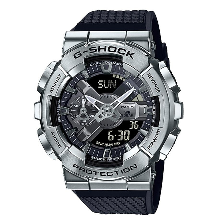 CASIO G-SHOCK GM-110-1ADR STANDARD ANALOG DIGITAL SILVER CASE WATCH