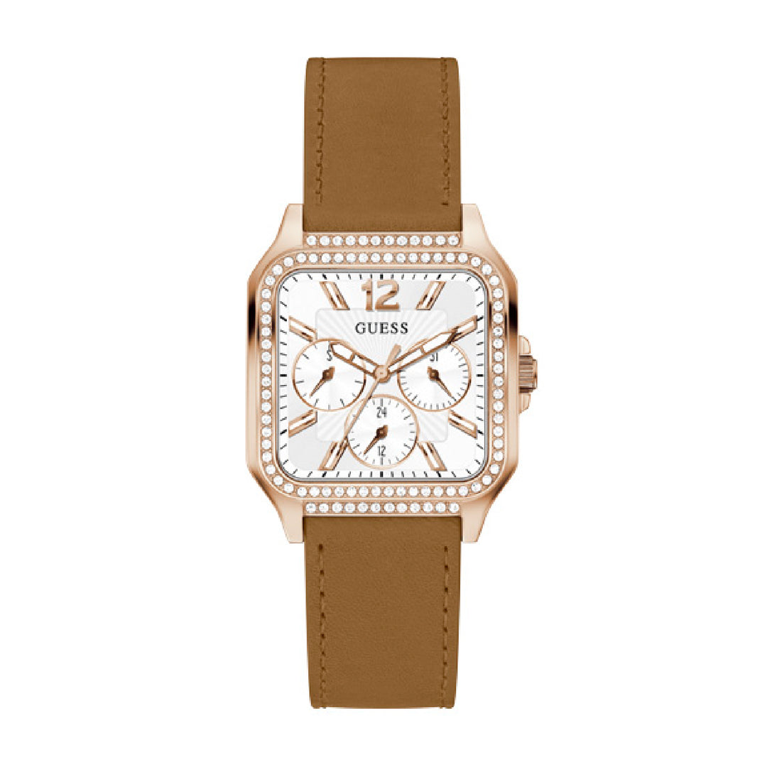 Guess watch women's white leather strap Clearance