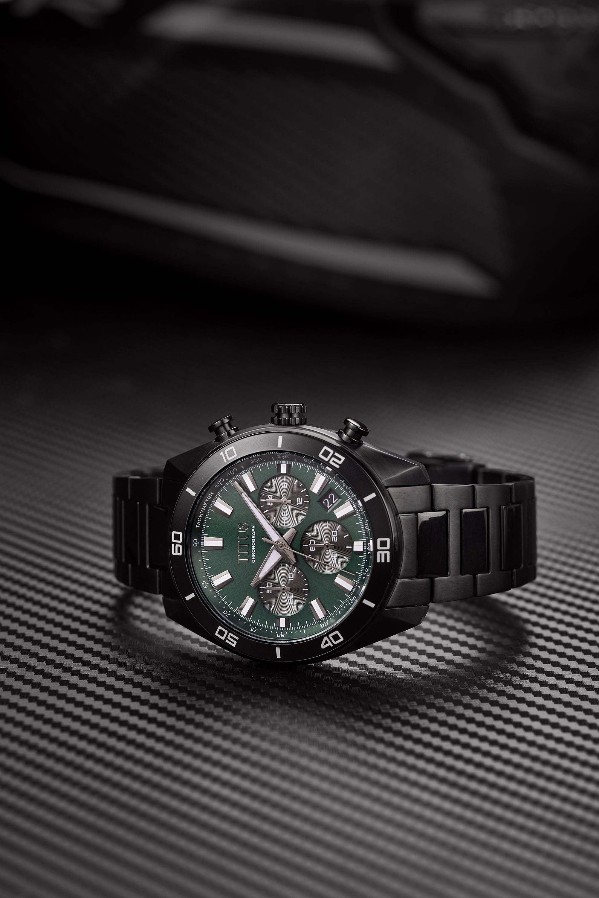 Solvil et Titus Modernist Green Chronograph Men Watch | City Chain