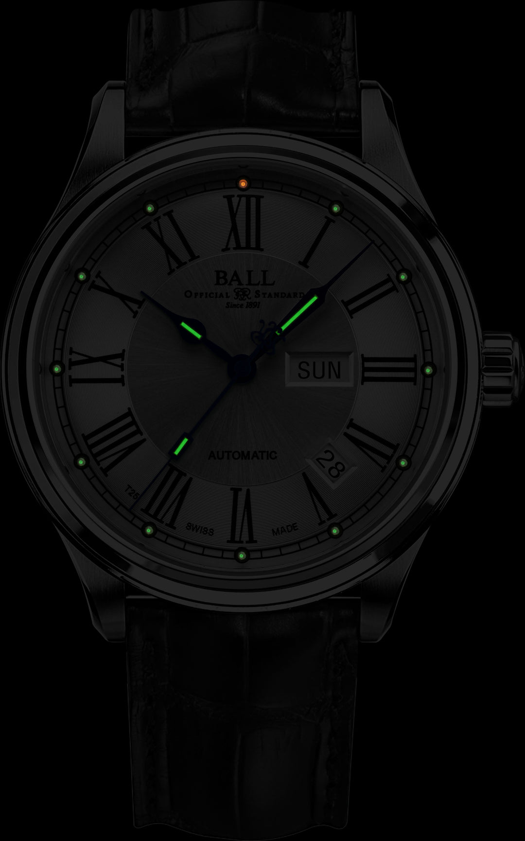 BALL TRAINMASTER NM1058D-L4J-WH ROMAN MEN WATCH