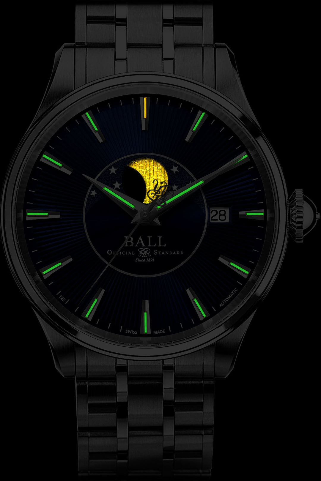 BALL TRAINMASTER NM3082D-SJ-BE MOONPHASE MEN WATCH