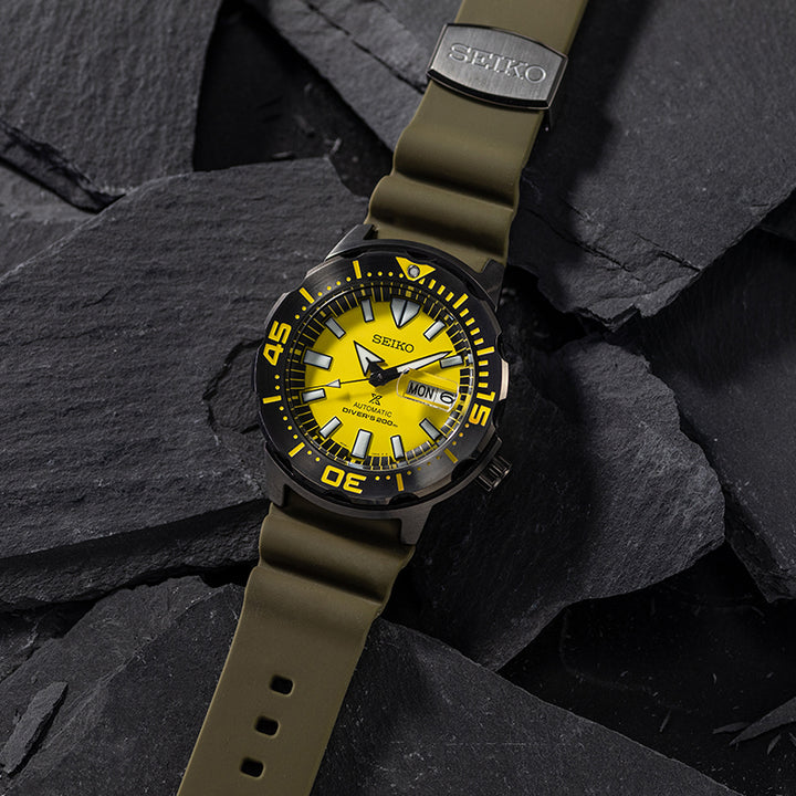 SEIKO PROSPEX SRPF35K1 YELLOW MONSTER AUTOMATIC SPECIAL EDITION DIVER'S MEN WATCH