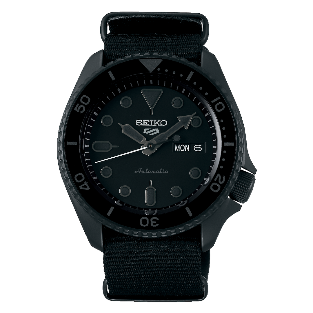 All black seiko best sale watch