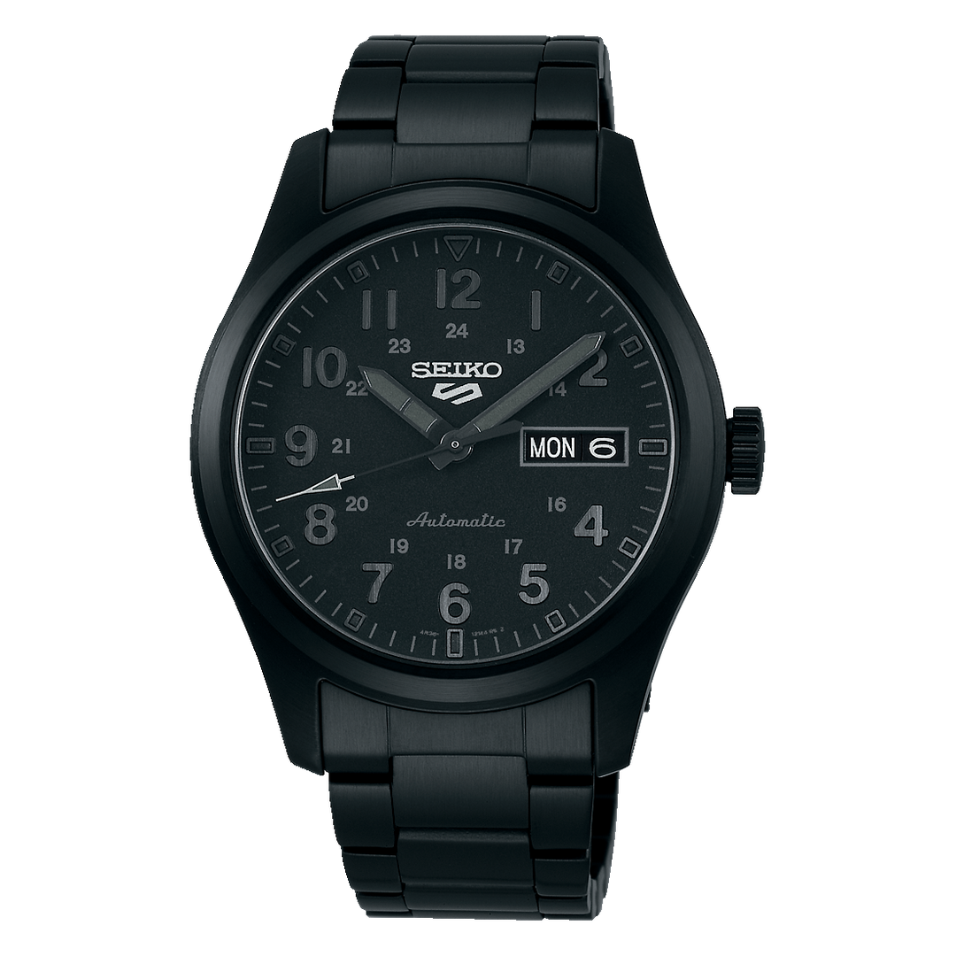 SEIKO 5 SPORTS SRPJ09K1 AUTOMATIC STEALTH BLACK MEN WATCH