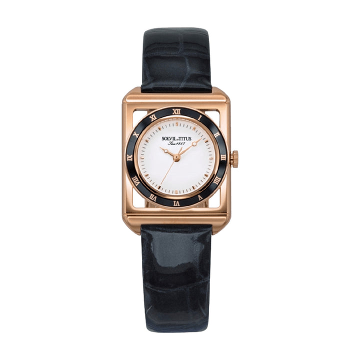SOLVIL ET TITUS THE LETTER W06-03266-002 3 HANDS QUARTZ LEATHER WOMEN WATCH