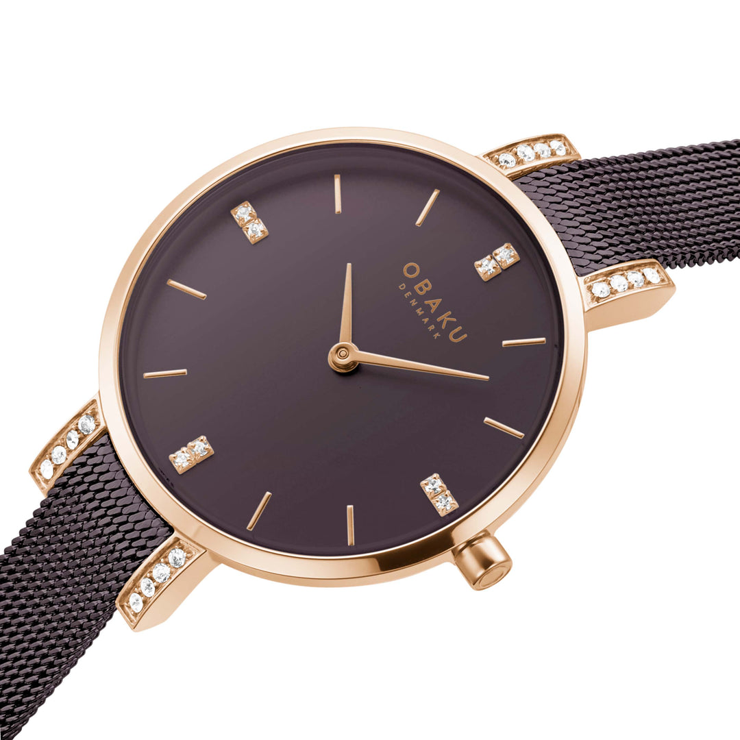OBAKU V251LEVIMN DUFT WALNUT MESH STAINLESS STEEL WOMEN WATCH