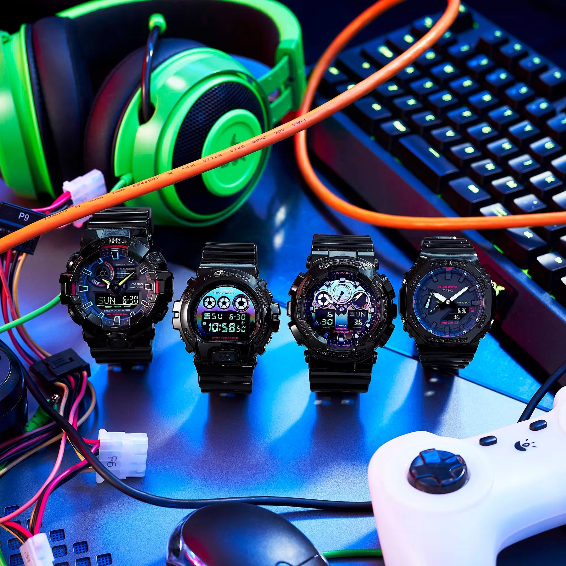CASIO G SHOCK GA 100RGB 1ADR VIRTUAL RAINBOW ANALOG DIGITAL BLACK WATCH CITY CHAIN City Chain Singapore