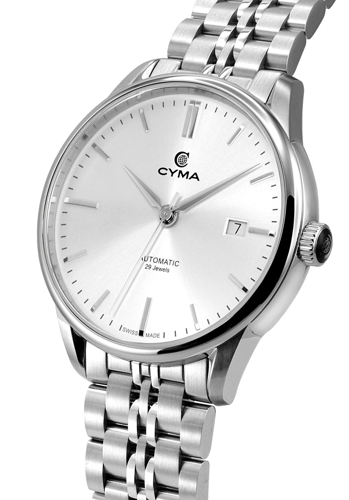 CYMA CLASSIC AUTOMATIC SILVER STAINLESS STEEL MEN WATCH