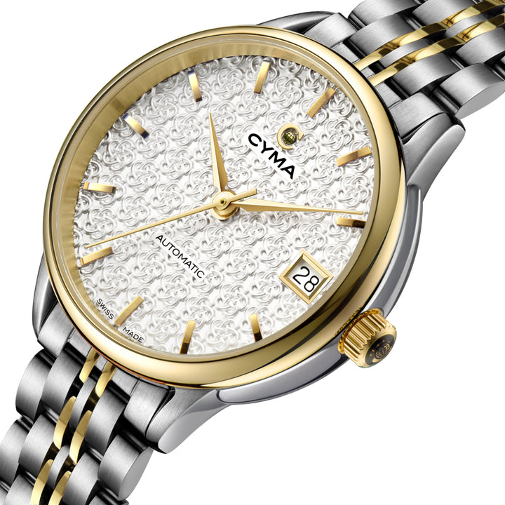 CYMA CLASSIC W02-00802-001 AUTOMATIC STAINLESS STEEL TWO-TONE WOMEN WATCH