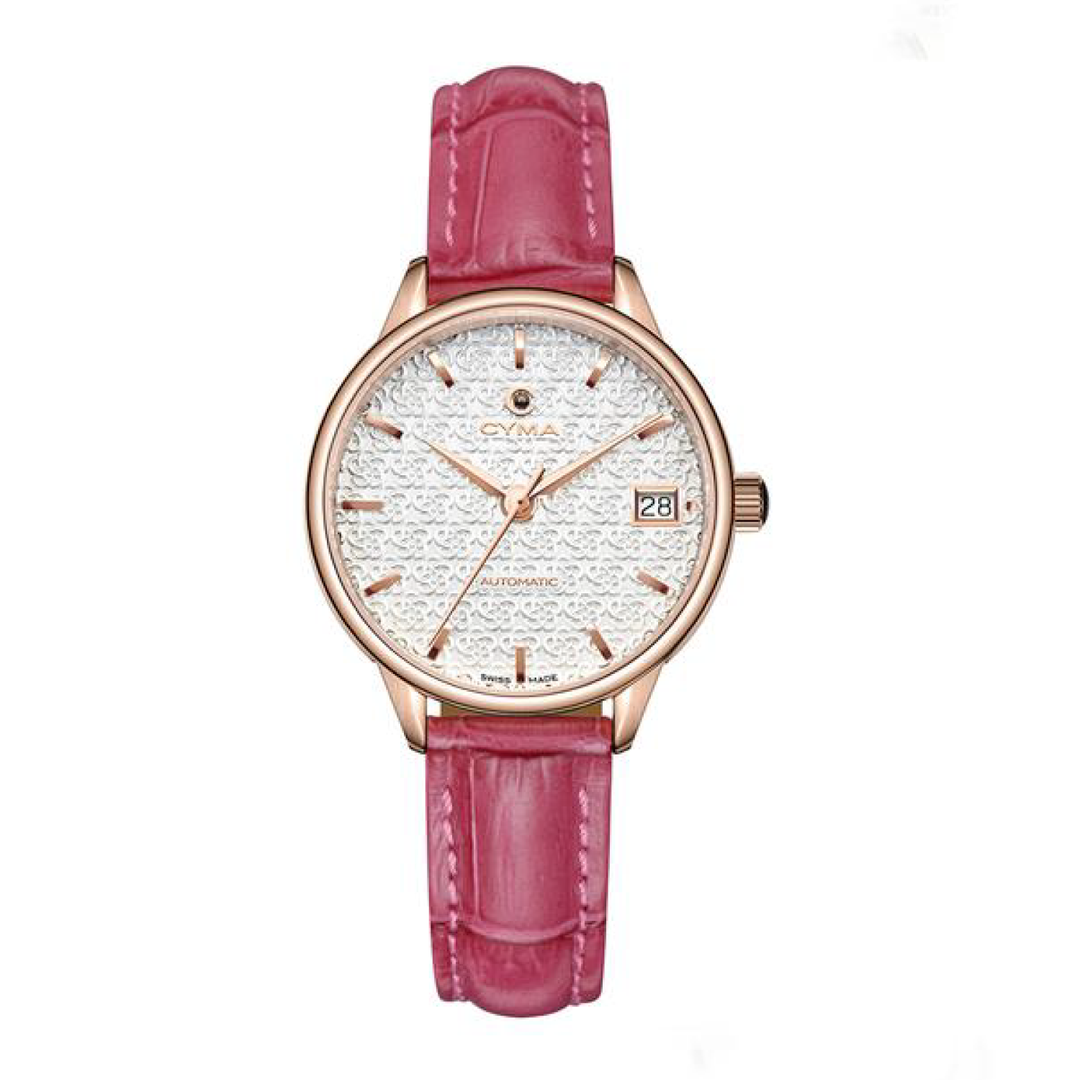 CYMA CLASSIC AUTOMATIC STAINLESS STEEL PINK STRAP WOMEN WATCH