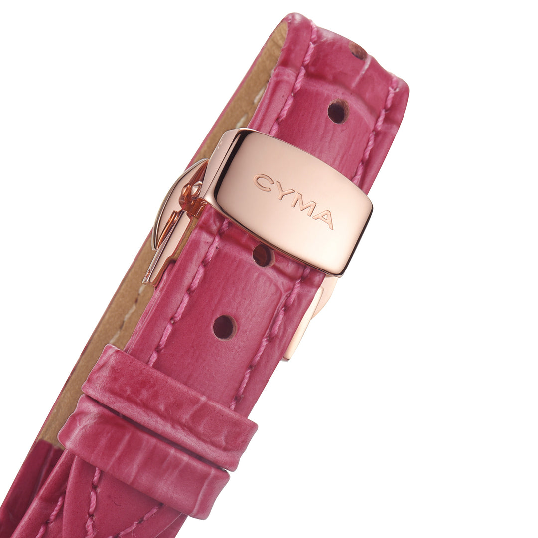 CYMA CLASSIC W02-00802-003 AUTOMATIC PINK LEATHER STRAP WOMEN WATCH
