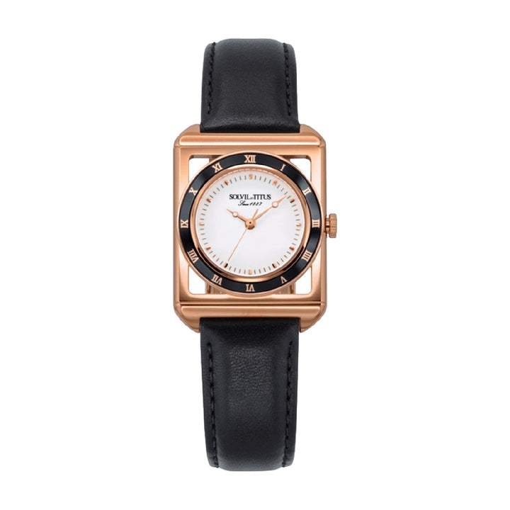 SOLVIL ET TITUS THE LETTER W06-03266-001 3 HANDS QUARTZ LEATHER WOMEN WATCH