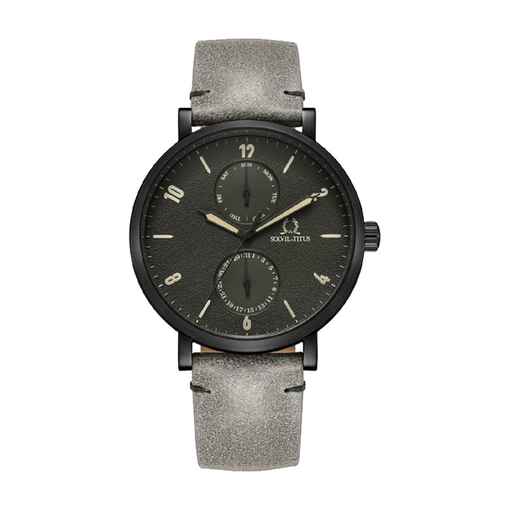 SOLVIL ET TITUS CLASSICIST W06-03222-004 MULTI-FUNCTION QUARTZ LEATHER MEN WATCH