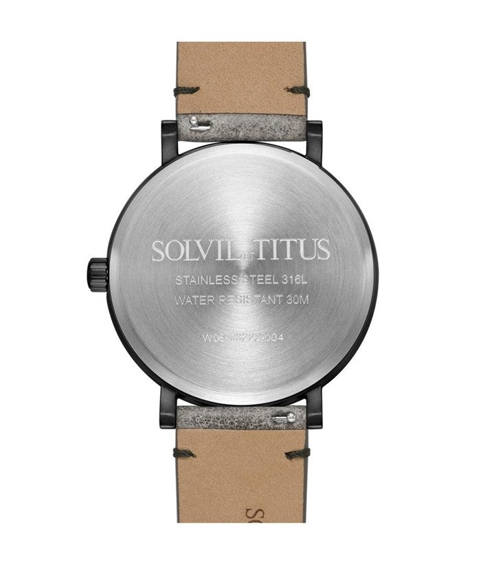 SOLVIL ET TITUS CLASSICIST W06-03222-004 MULTI-FUNCTION QUARTZ LEATHER MEN WATCH